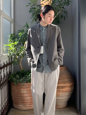 「m's braque（エムズブラック）のアイテム（トップス）」を使った、山崎慶太朗　GARDEN渋谷さん（メンズ・171cm）の秋コーディネート