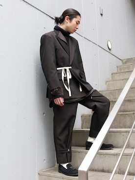「SYU.HOMME/FEMM（シュウ）のアイテム（テーラードジャケット）」を使った、山崎慶太朗　GARDEN渋谷さん（メンズ・171cm）の秋コーディネート