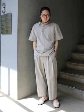 「URU（ウル）のアイテム（スラックス）」を使った、山崎慶太朗　GARDEN渋谷さん（メンズ・171cm）の春コーディネート