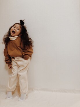 「クルクルヘアー」｜roo.さん（キッズ・100cm）の冬コーディネート