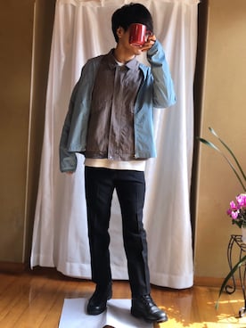 「アイテム（ブルゾン、ブルー系）」を使った、kobayasi27さん（メンズ・173cm）の春コーディネート