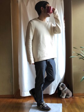 「ニットキャップ」｜「アイテム（スラックス）」を使った、kobayasi27さん（メンズ・173cm）の春コーディネート