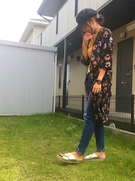 「アイテム（キャスケット）」を使った、akina622さんちびーずさん（レディース・167cm）の秋コーディネート