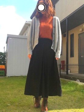 「アイテム（その他トップス、ブラウン系）」を使った、akina622さんちびーずさん（レディース・167cm）の秋コーディネート