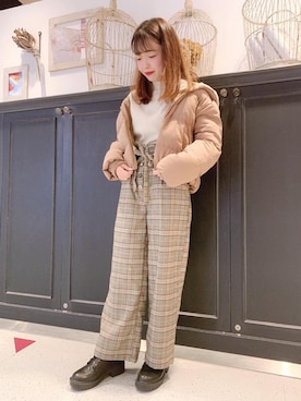 マジェスティックレゴンHEPFIVE店スタッフさん（レディース・155cm）の冬コーディネート