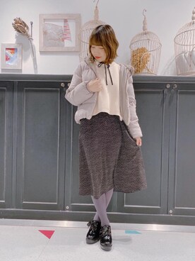 「ベストセットワンピース」｜マジェスティックレゴンHEPFIVE店スタッフさん（レディース・155cm）の冬コーディネート