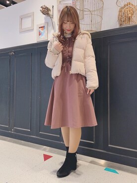 マジェスティックレゴンHEPFIVE店スタッフさん（レディース・155cm）の冬コーディネート
