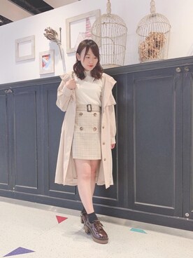「パワショル」｜「アイテム（その他アウター）」を使った、マジェスティックレゴンHEPFIVE店スタッフさん（レディース・155cm）の春コーディネート