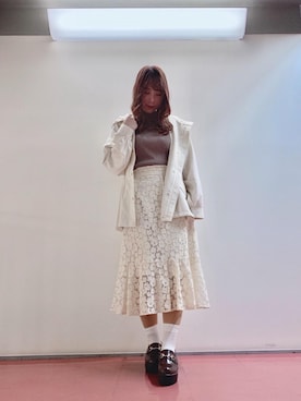 「マーメイド」｜「アイテム（ブルゾン）」を使った、マジェスティックレゴンHEPFIVE店スタッフさん（レディース・155cm）の春コーディネート