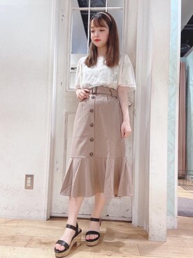 マジェスティックレゴンHEPFIVE店スタッフさん（レディース・155cm）の夏コーディネート