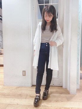 「MAJESTIC LEGON（マジェスティックレゴン）のアイテム（チュニック）」を使った、マジェスティックレゴンHEPFIVE店スタッフさん（レディース・155cm）の秋コーディネート