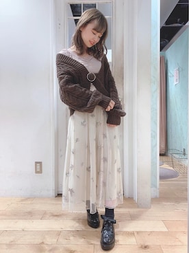 「レースタンクトップ」｜マジェスティックレゴンHEPFIVE店スタッフさん（レディース・155cm）の秋コーディネート