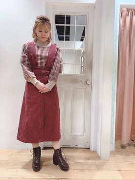 マジェスティックレゴンHEPFIVE店スタッフさん（レディース・155cm）の秋コーディネート