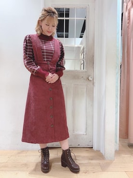 マジェスティックレゴンHEPFIVE店スタッフさん（レディース・155cm）の秋コーディネート