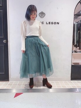 マジェスティックレゴンHEPFIVE店スタッフさん（レディース・155cm）の秋コーディネート