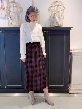 マジェスティックレゴンHEPFIVE店スタッフさん（レディース・155cm）の秋コーディネート