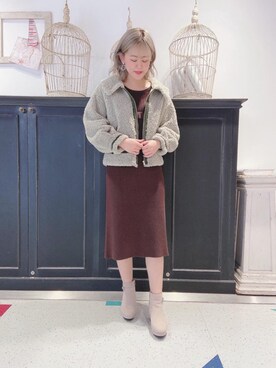 マジェスティックレゴンHEPFIVE店スタッフさん（レディース・155cm）の冬コーディネート
