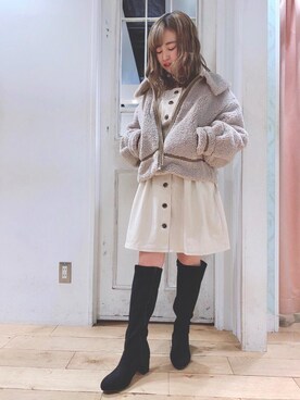 マジェスティックレゴンHEPFIVE店スタッフさん（レディース・155cm）の冬コーディネート