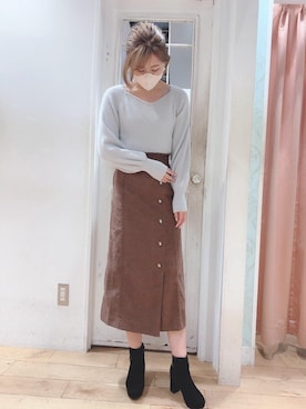 「レトロ」｜「アイテム（その他雑貨）」を使った、マジェスティックレゴンHEPFIVE店スタッフさん（レディース・155cm）の冬コーディネート