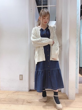 「マーメイドワンピ」｜マジェスティックレゴンHEPFIVE店スタッフさん（レディース・155cm）の冬コーディネート