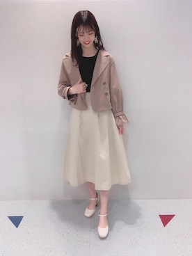 「トレンチスカート」｜マジェスティックレゴンHEPFIVE店スタッフさん（レディース・164cm）の冬コーディネート