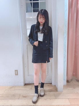 「ビット付きローファー」｜マジェスティックレゴンHEPFIVE店スタッフさん（レディース・151cm）の春コーディネート