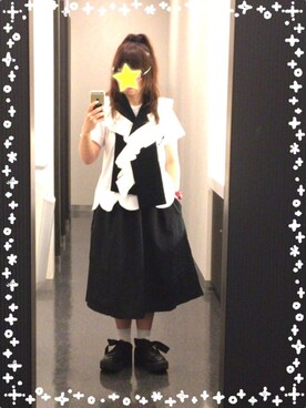 「スカラップ」｜「アイテム（その他トップス）」を使った、omronさん（レディース・152cm）の春コーディネート