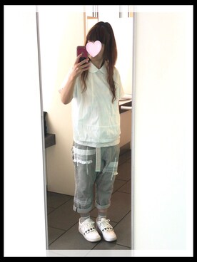 「COMME des GARCONS COMME des GARCONS（コムデギャルソンコムデギャルソン）のアイテム（シャツ/ブラウス）」を使った、omronさん（レディース・152cm）の夏コーディネート