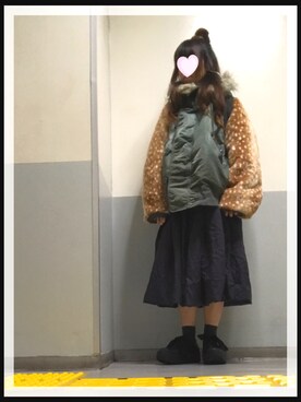 「N2B」｜「アイテム（ブルゾン）」を使った、omronさん（レディース・152cm）の冬コーディネート