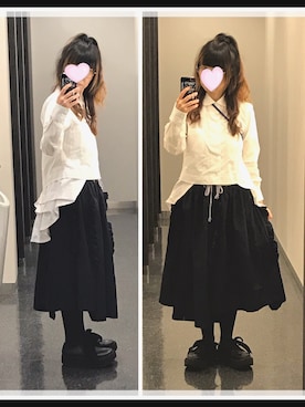 「COMME des GARCONS COMME des GARCONS（コムデギャルソンコムデギャルソン）のアイテム（シャツ/ブラウス）」を使った、omronさん（レディース・152cm）の冬コーディネート