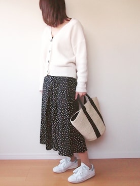 「SLOBE IENA（スローブイエナ）のアイテム（かごバッグ）」を使った、MUNさん（レディース・159cm）の春コーディネート