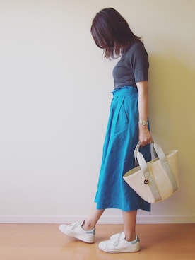 「スタンスミス」｜MUNさん（レディース・159cm）の夏コーディネート