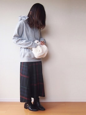 「旦那さんのを借りました」｜MUNさん（レディース・159cm）の秋コーディネート