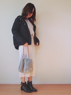 「Honeys（ハニーズ）のアイテム（ダウンジャケット/コート）」を使った、MUNさん（レディース・159cm）の秋コーディネート