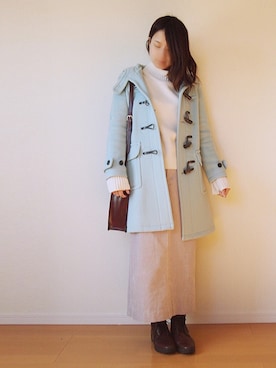 「UNTITLED（アンタイトル）のアイテム（ダッフルコート）」を使った、MUNさん（レディース・159cm）の冬コーディネート