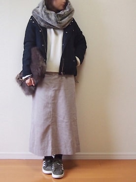 「ファースヌード」｜MUNさん（レディース・159cm）の冬コーディネート