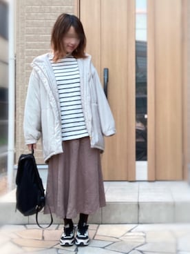 「LEPSIM（レプシィム）のアイテム（ブルゾン）」を使った、MUNさん（レディース・159cm）の冬コーディネート