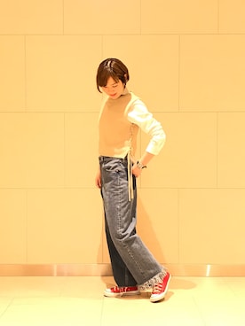 「BEAUTY&YOUTH UNITED ARROWS（ビューティーアンドユースユナイテッドアローズ）のアイテム（シャツ/ブラウス、ホワイト系）」を使った、Mariko Ishinoさん（レディース・167cm）の春コーディネート