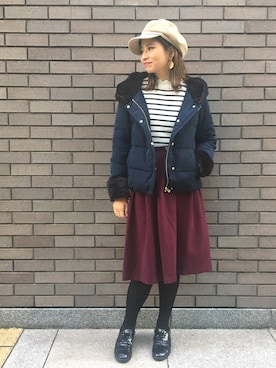 「Discoat Parisien」｜「アイテム（ダウンジャケット/コート）」を使った、YUKO☆さん（レディース・165cm）の秋コーディネート