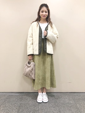 「ピスタチオ」｜「アイテム（ブルゾン）」を使った、YUKO☆さん（レディース・165cm）の秋コーディネート