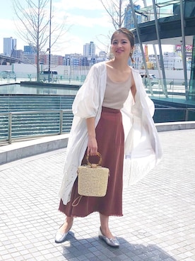 「DISCOAT（ディスコート）のバレーシューズ（バレエシューズ）」を使った、YUKO☆さん（レディース・165cm）の春コーディネート