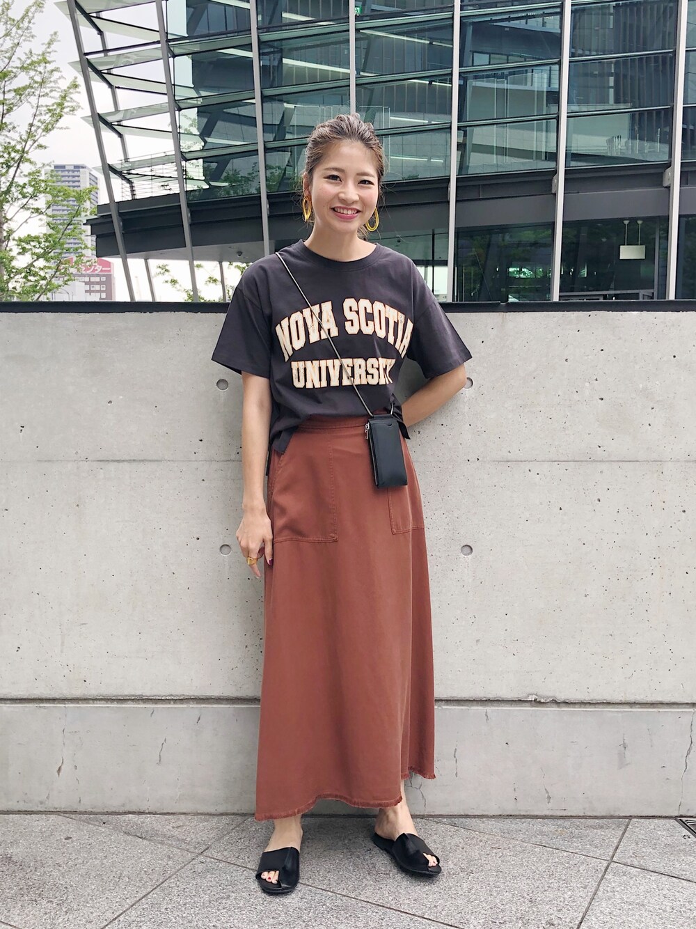 YUKO☆さんの「USAコットンカレッジロゴTシャツ（DISCOAT）」を使ったコーディネート