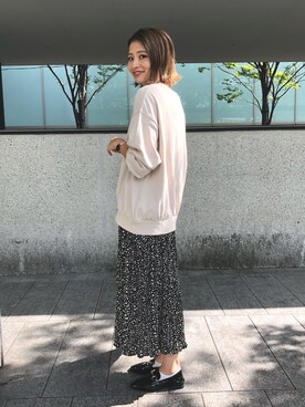 「スエット」｜「アイテム（ローファー）」を使った、YUKO☆さん（レディース・165cm）の秋コーディネート