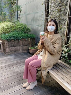 「DISCOAT（ディスコート）のアイテム（その他アウター）」を使った、YUKO☆さん（レディース・165cm）の秋コーディネート