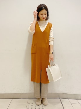 「DISCOAT（ディスコート）のアイテム（ブーツ）」を使った、YUKO☆さん（レディース・165cm）の秋コーディネート