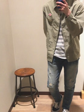 「oblekt（オブレクト）のアイテム（パンツ）」を使った、かずてるさん（メンズ・172cm）の冬コーディネート