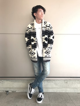 「oblekt（オブレクト）のアイテム（パンツ）」を使った、かずてるさん（メンズ・172cm）の春コーディネート