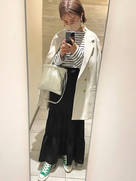 「yuw（ユウ）のアイテム（ジャケット/アウター）」を使った、Lisaさん（レディース・158cm）の春コーディネート