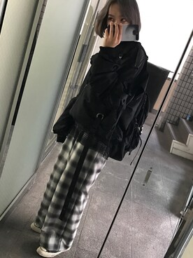 「M.Y.O.B（エム.ワイ.オー.ビー）のアイテム（ジャケット/アウター）」を使った、shikiさん（レディース・168cm）の冬コーディネート
