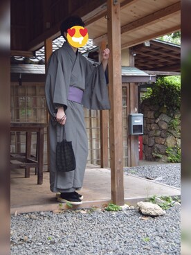 「きものコーディネート」｜「アイテム（その他）」を使った、りんさん（メンズ・165cm）の春コーディネート